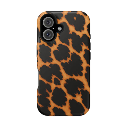 Leopard Print Impact-Resistant iPhone Case with MagSafe compatibility