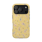 Honey Paisley MagSafe Phone Case, glossy iPhone 17 Pro, rear view