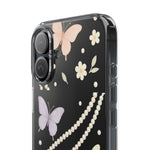 Butterfly Pearl Impact-Resistant Clear iPhone Case  Shamo's