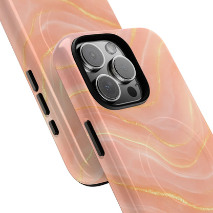 Luxury Series Pink Marble iPhone Case compatible with MagSafe