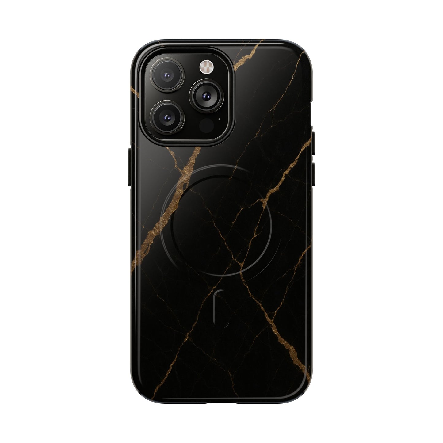 Black & Gold Marble iPhone Case with MagSafe - Shamo's