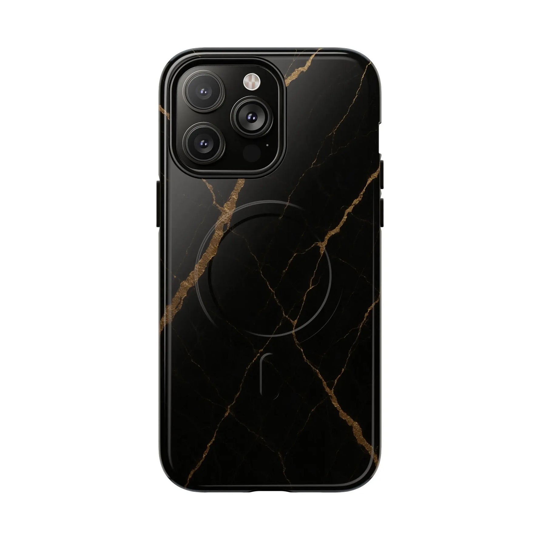 Black & Gold Marble iPhone Case with MagSafe - Shamo's