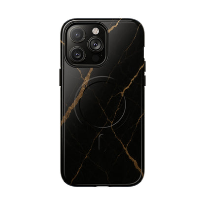 Black & Gold Marble iPhone Case with MagSafe - Shamo's