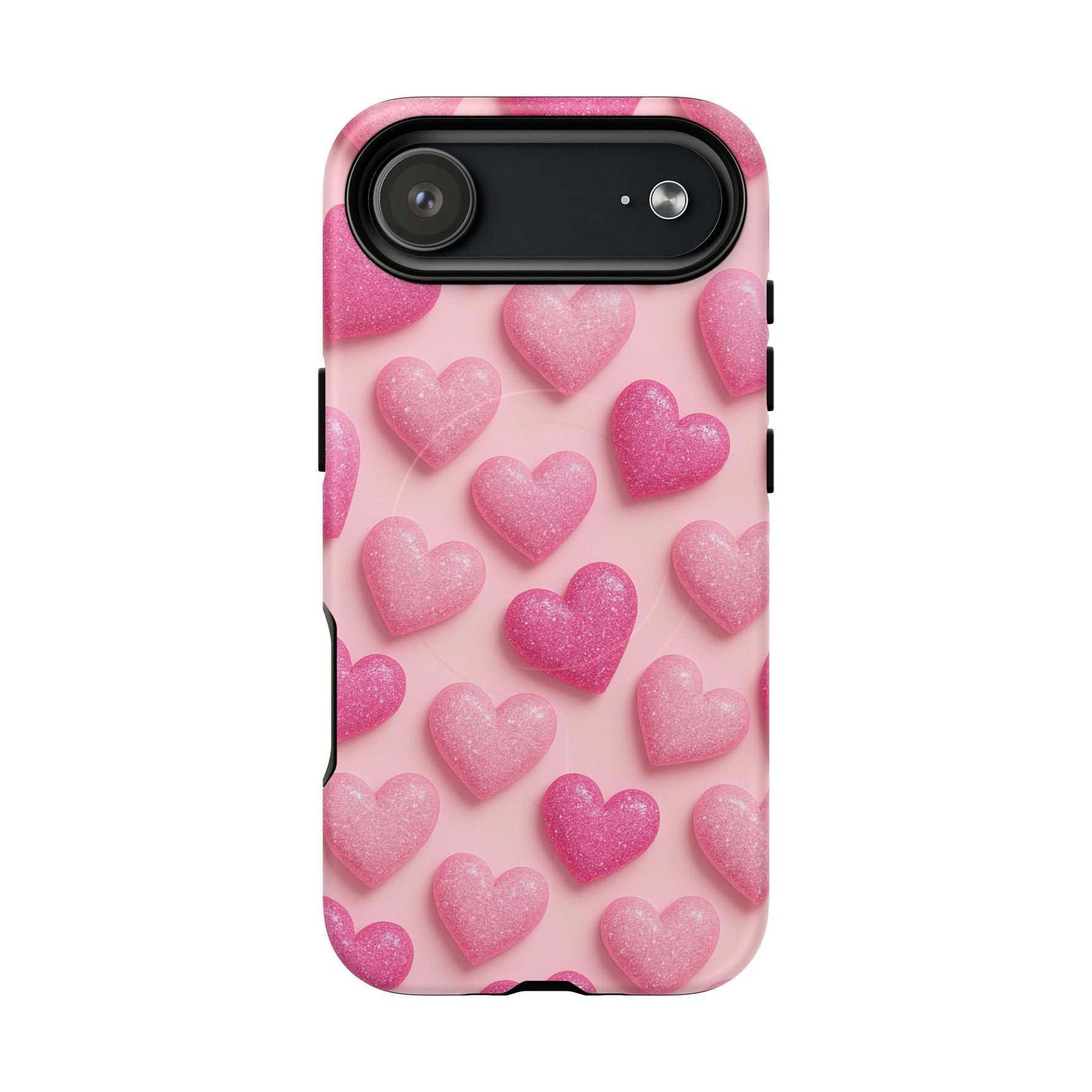 Barbiecore Glitter Hearts iPhone Case | MagSafe - Shamo's