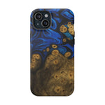 Blue Swirl & Burl Wood Impact iPhone Case | MagSafe compatible  Shamo's iPhone 15 Plus / Matte