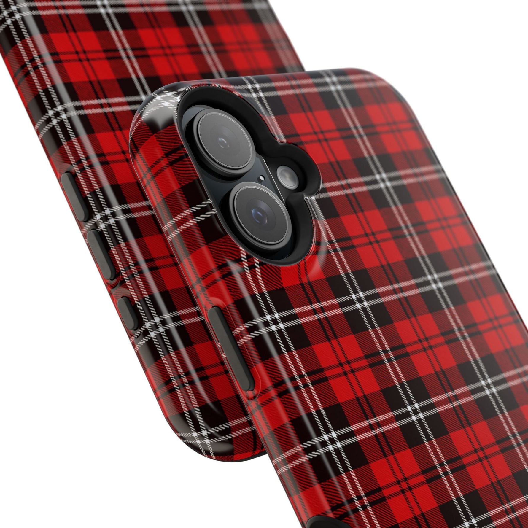 Red Tartan Plaid Impact-Resistant iPhone Case | MagSafe compatibility  Shamo's