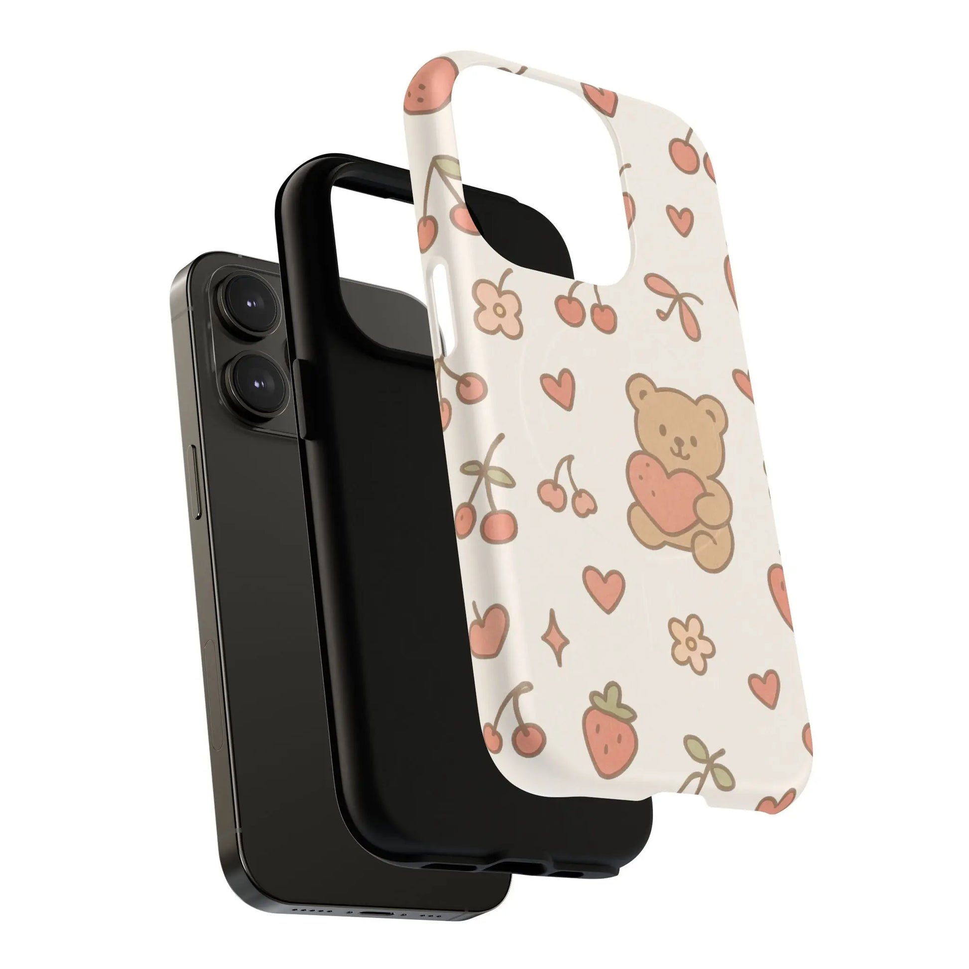 Teddy Berry Cozy Strawberry Pattern iPhone Case with MagSafe  Shamo's