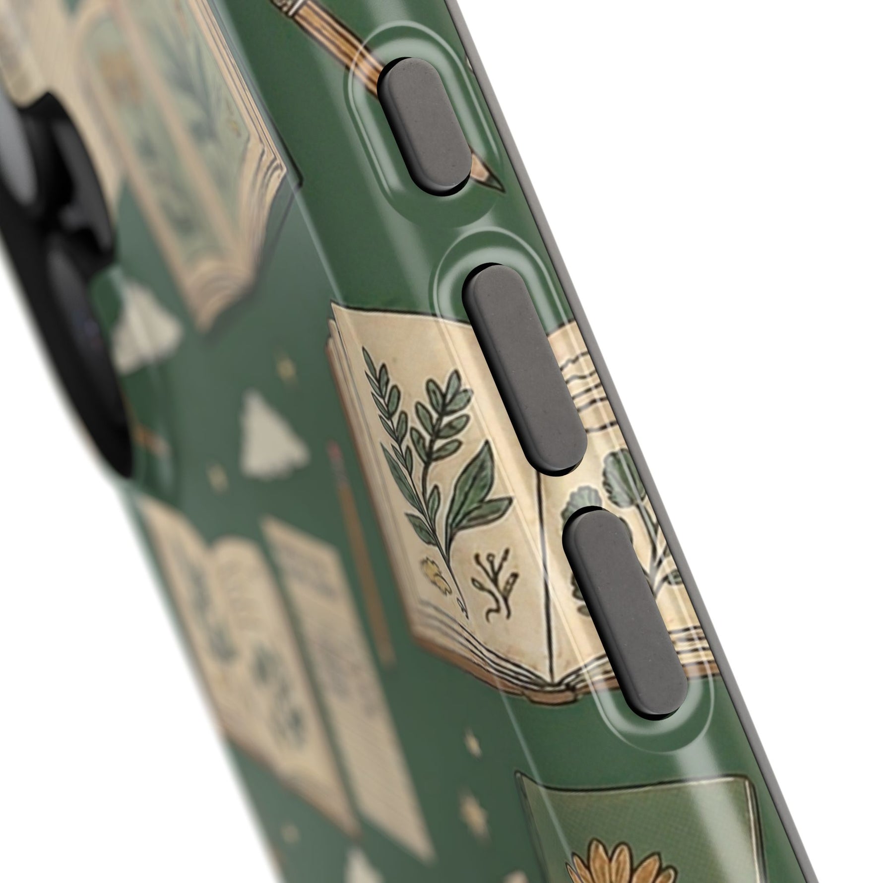 Botanical Journal Pattern iPhone Case | MagSafe Compatible Impact-Resistant Protective Cover