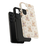 Cute Pastel Bear Impact Phone Case | Heart & Star Kawaii Pattern