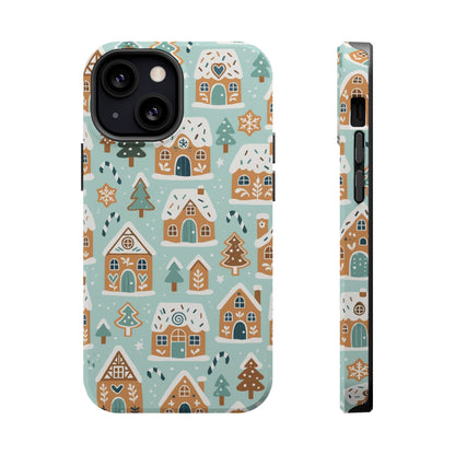 Winter Gingerbread Village Holiday Theme iPhone Case with MagSafe compatibility  Shamo's iPhone 13 Mini / Matte