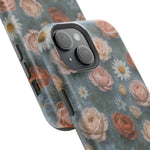 Frozen Floral Vintage Roses & Daisies iPhone Case with MagSafe compatibility  Shamo's