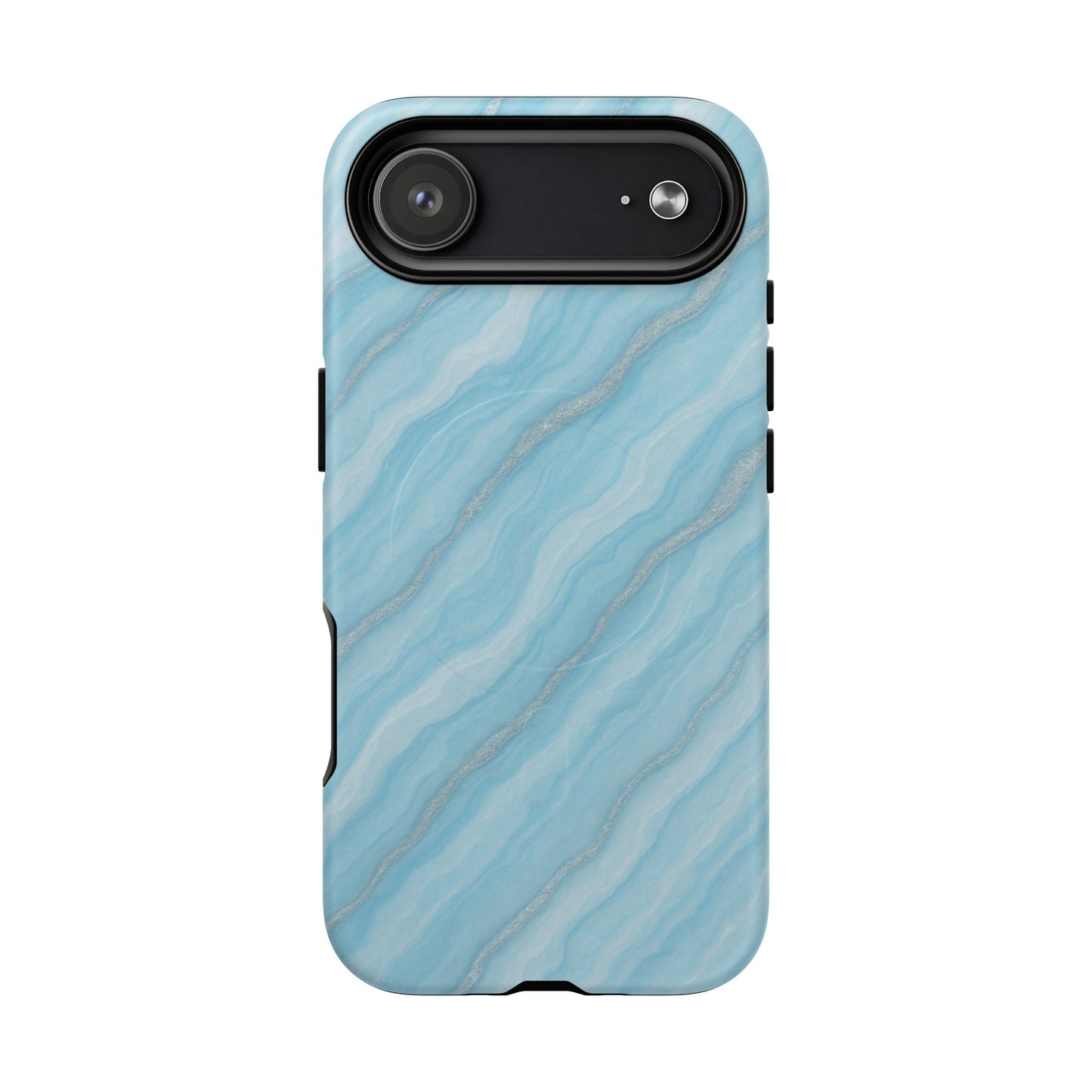 Sky Blue Marble iPhone Case with MagSafe - Shamo's