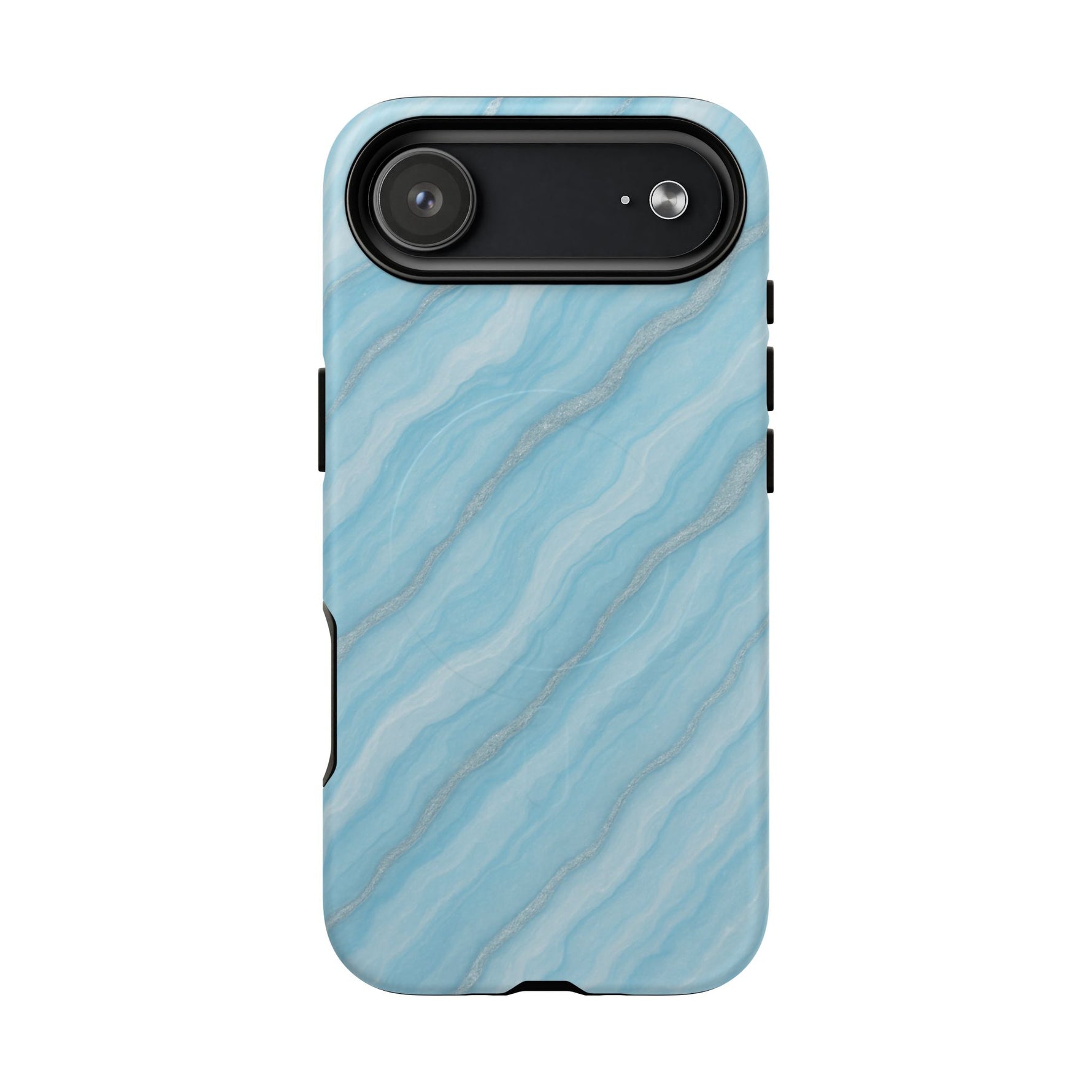 Sky Blue Marble iPhone Case with MagSafe - Shamo's