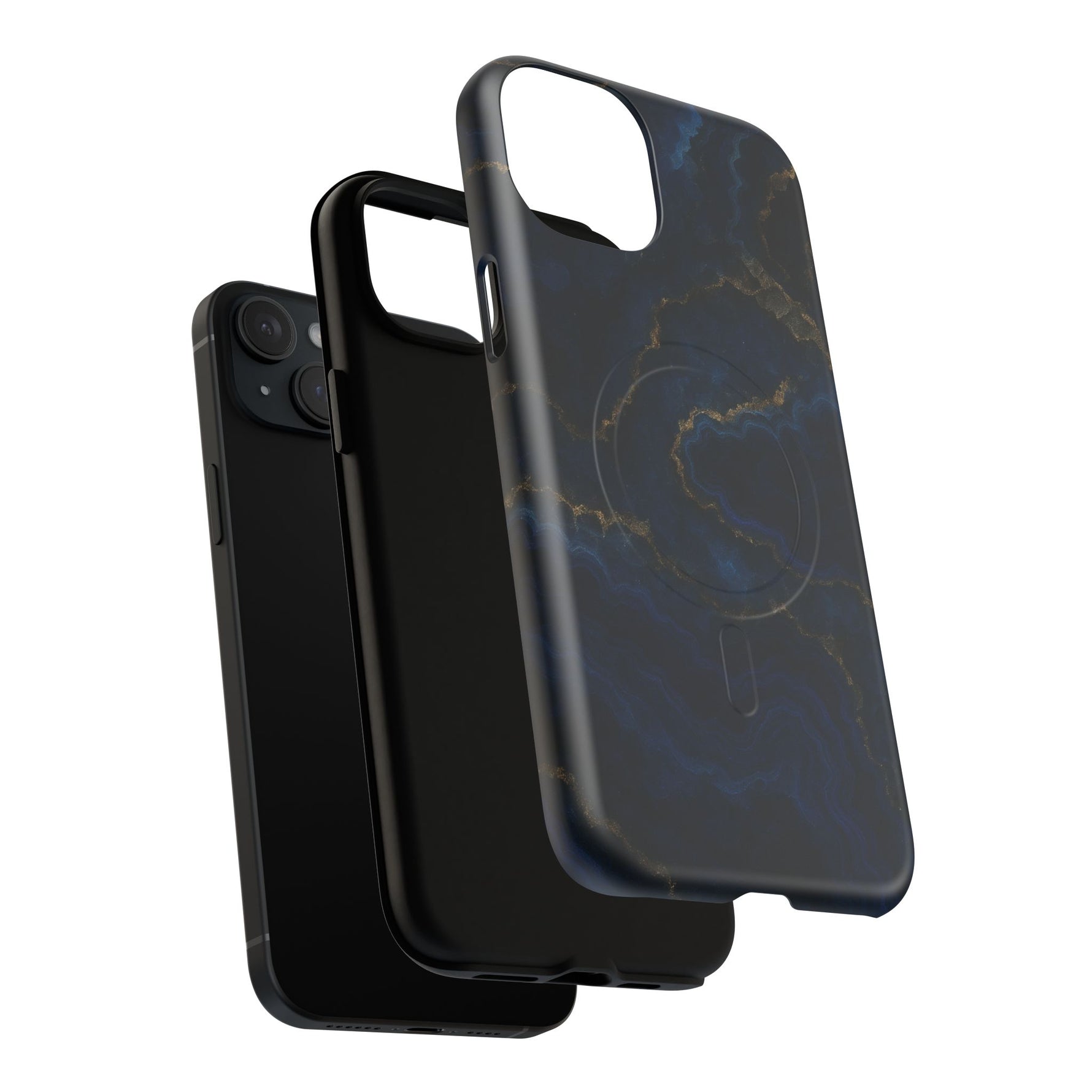 Midnight Marble iPhone Case with MagSafe - iPhone 17 / Glossy - Shamo's