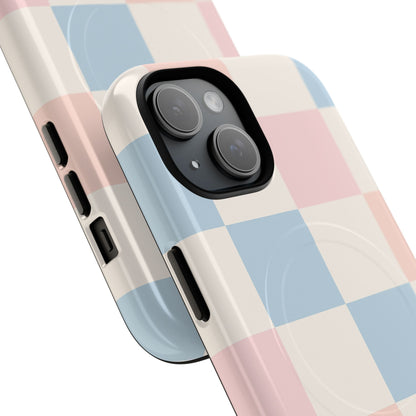 Pastel Checkerboard Pattern iPhone Cases - MagSafe