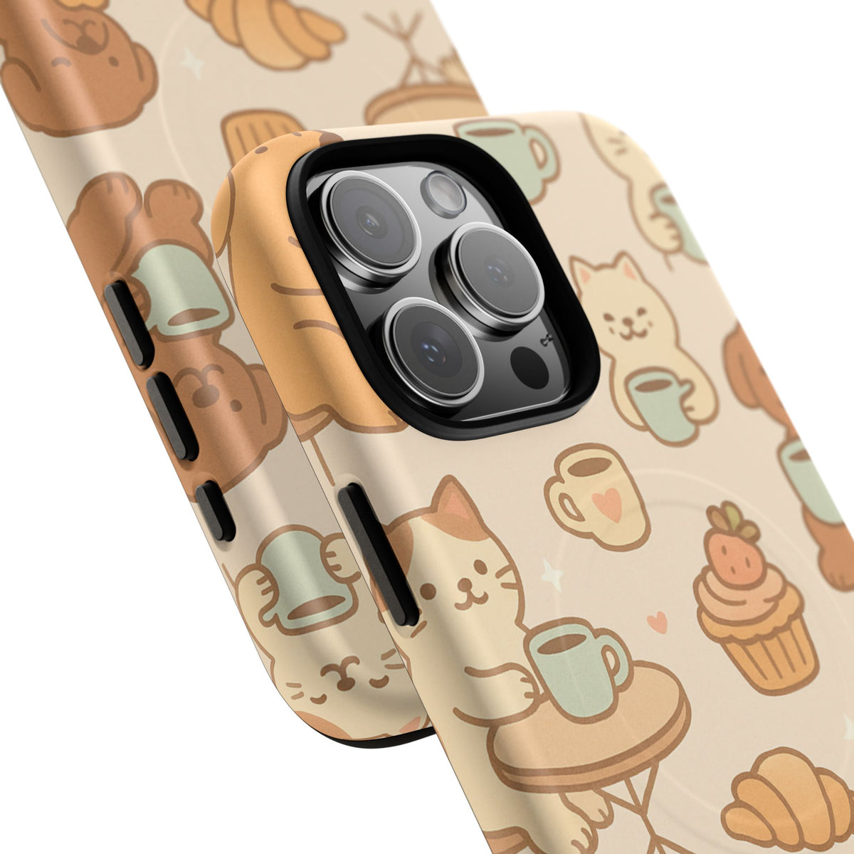 Funda para teléfono con diseño de gatos y perros y MagSafe