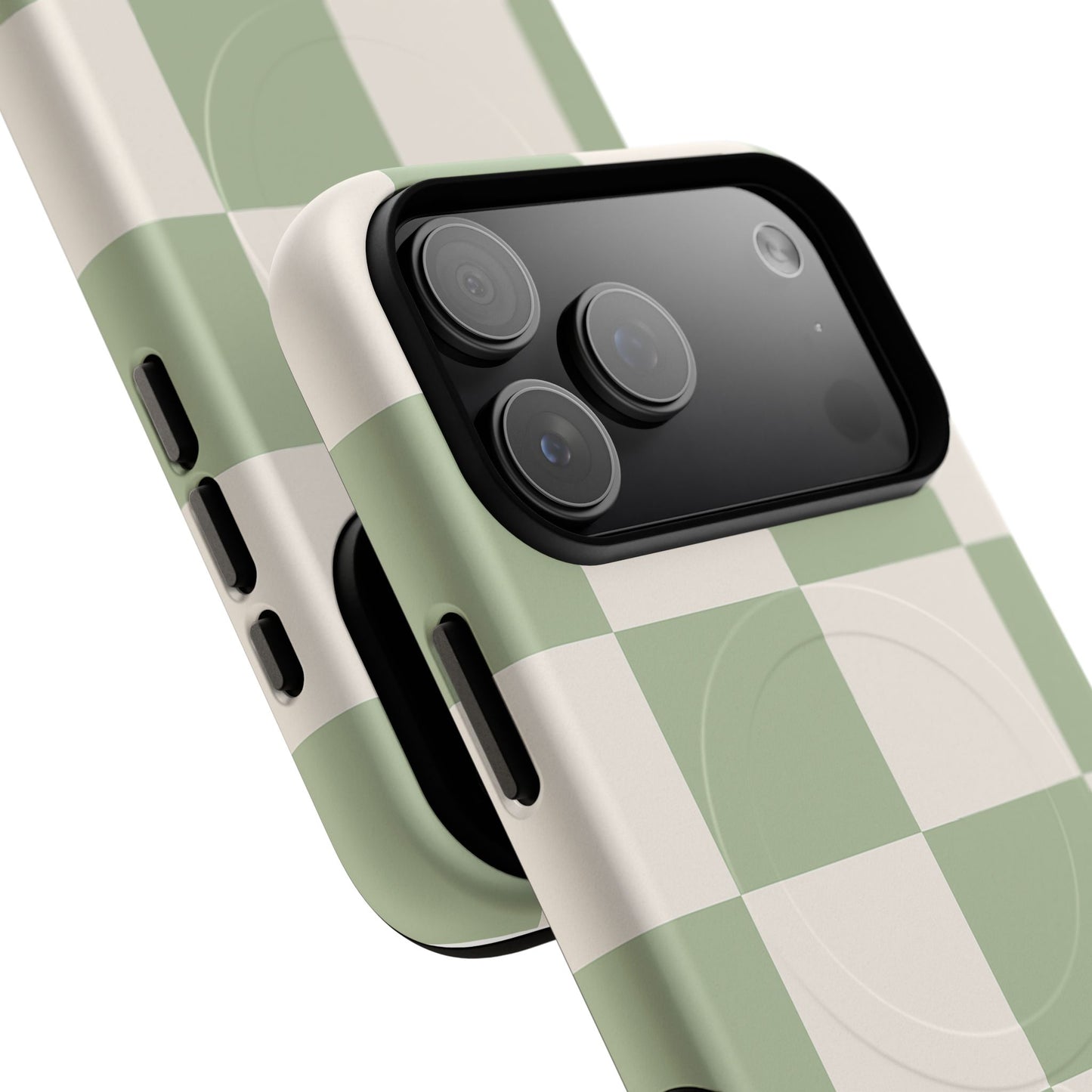 Sage Checkerboard Tough iPhone Case - Compatible with MagSafe