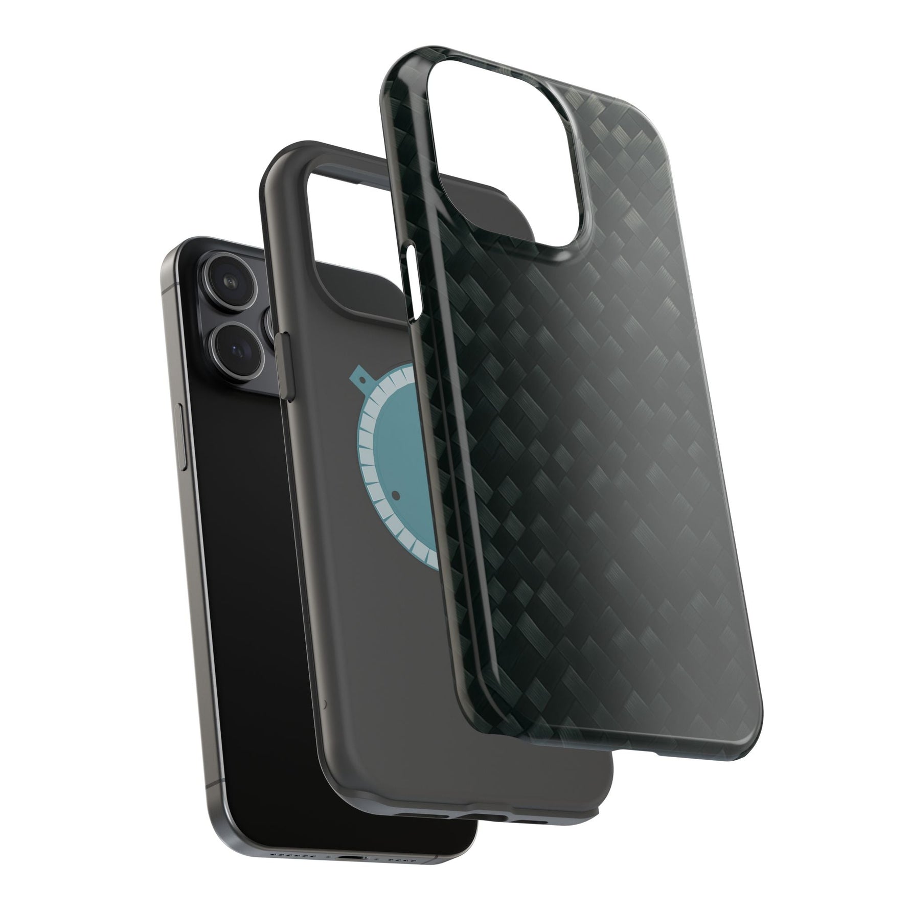 Dark Carbon Fiber Texture Magnetic Impact-Resistant iPhone Case | MagSafe compatible  Shamo's