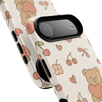 Teddy Berry Cozy Strawberry Pattern iPhone Case with MagSafe  Shamo's