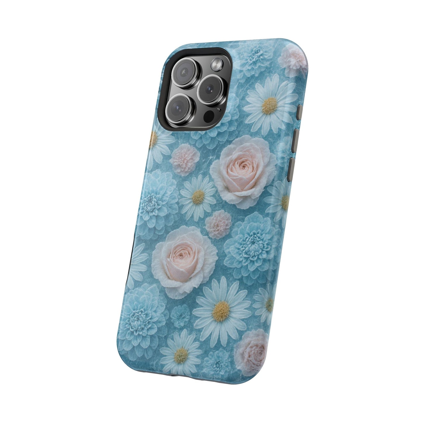 Frozen Floral Rose & Daisy Impact iPhone Case | MagSafe compatible  Shamo's