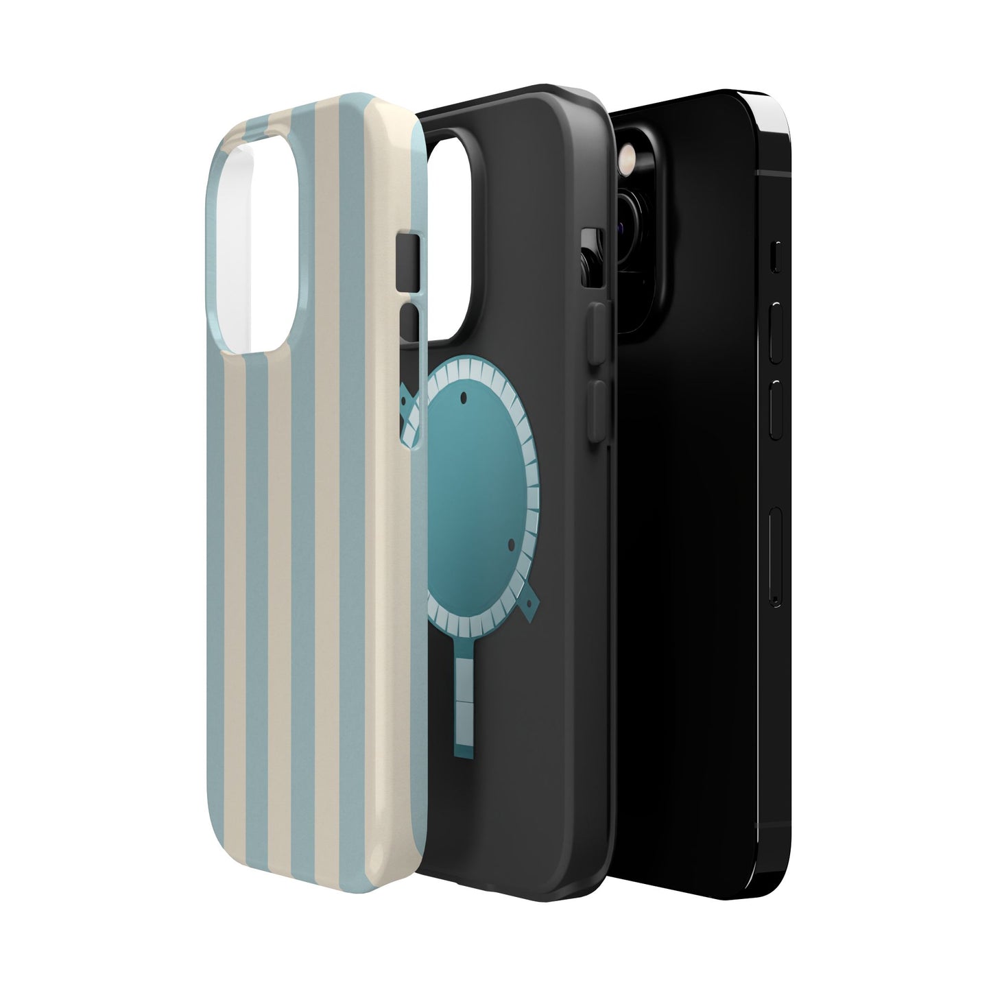 Blue Strips Pattern iPhone Case Compatible with MagSafe