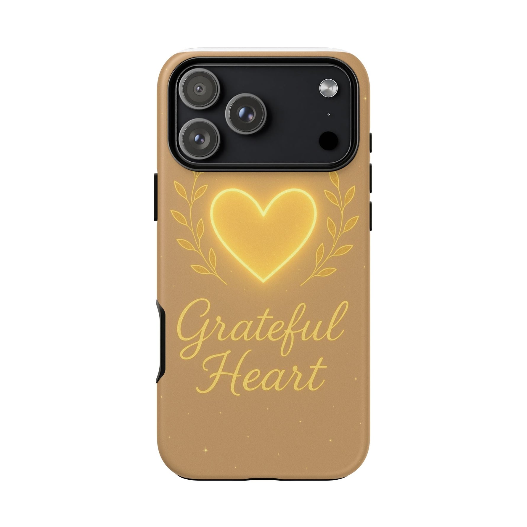 Grateful Heart iPhone Case — Warm Neon Heart  Shamo's iPhone 17 Pro Max / Matte