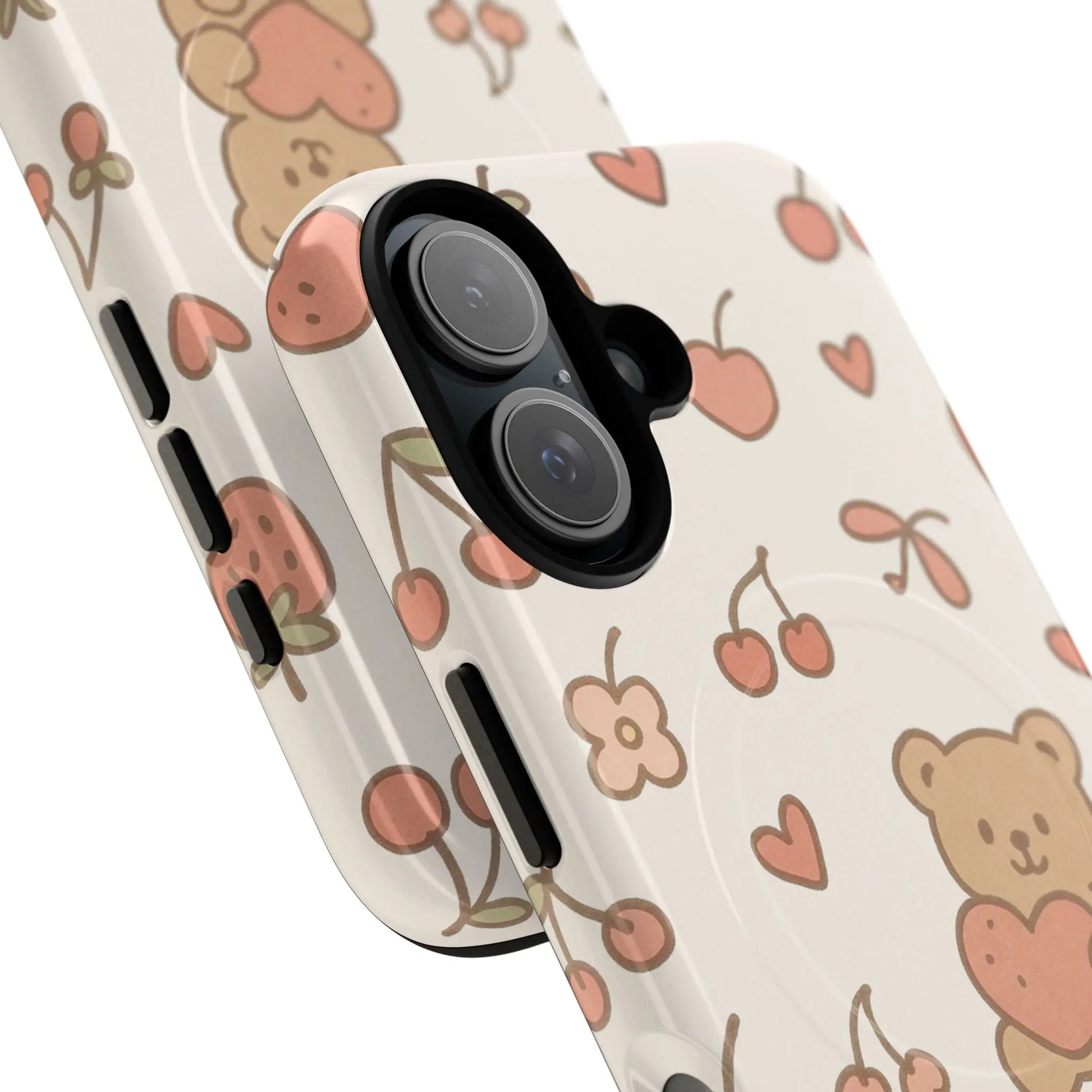 Teddy Berry Cozy Strawberry Pattern iPhone Case with MagSafe  Shamo's