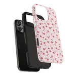 Pink Rose Pattern Tough Phone Case — Impact-Resistant Protective Cover