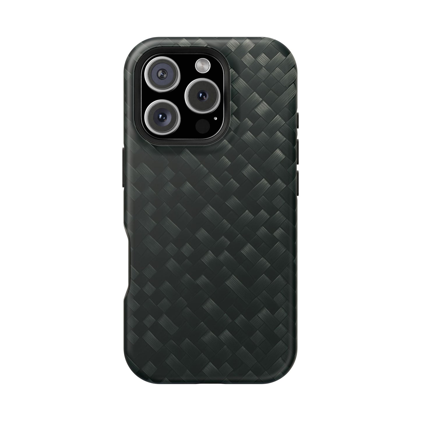 Dark Carbon Fiber Texture Magnetic Impact-Resistant iPhone Case | MagSafe compatible  Shamo's iPhone 16 Pro / Matte