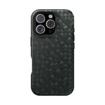 Dark Carbon Fiber Texture Magnetic Impact-Resistant iPhone Case | MagSafe compatible  Shamo's iPhone 16 Pro / Matte