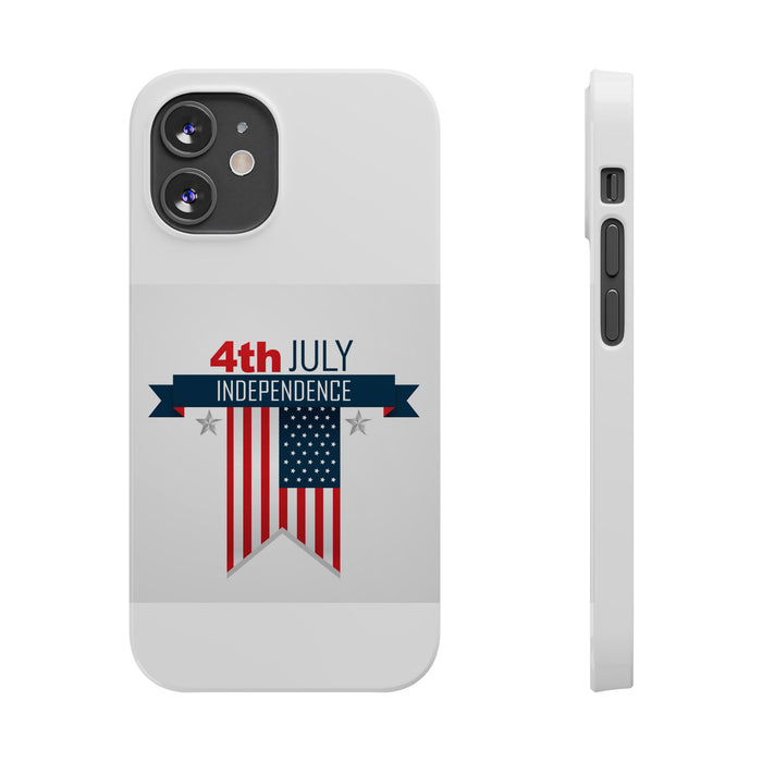 Slim Phone Cases with 4th of July writing for iPhone 17 and more