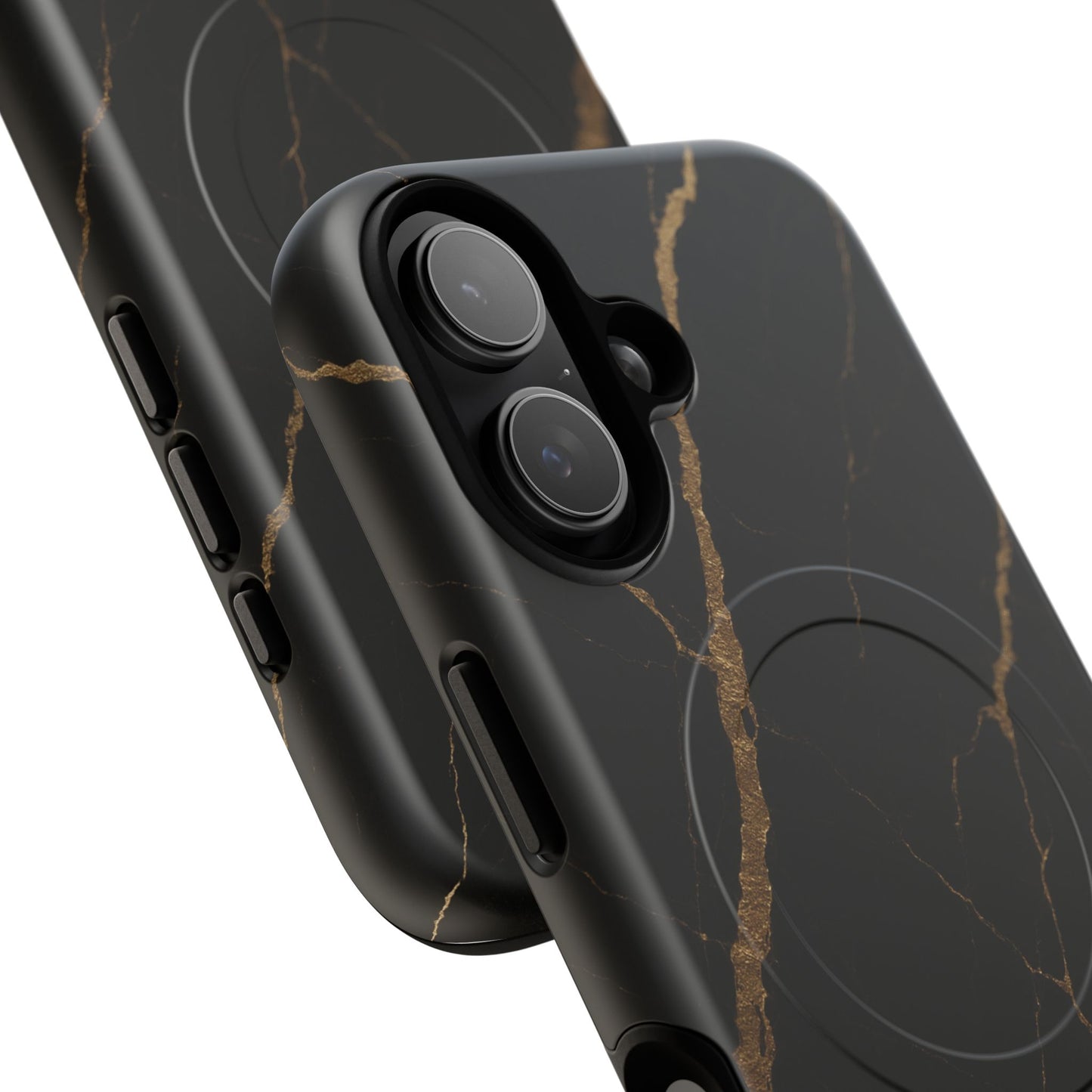 Black & Gold Marble iPhone Case with MagSafe