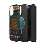 Cozy Knit Leopard Pattern Sweater Holiday Theme iPhone Case with MagSafe compatibility  Shamo's