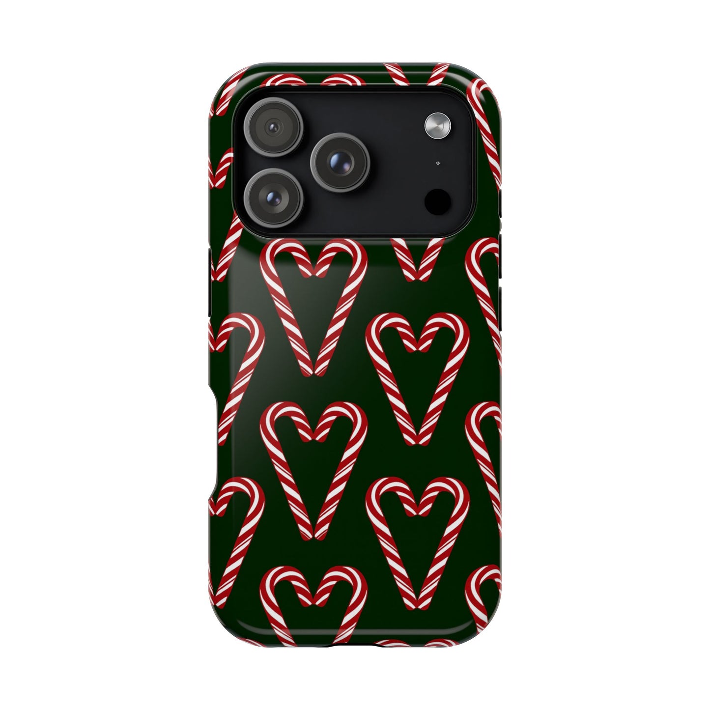 Candy Cane Heart MagSafe Impact-Resistant iPhone Case