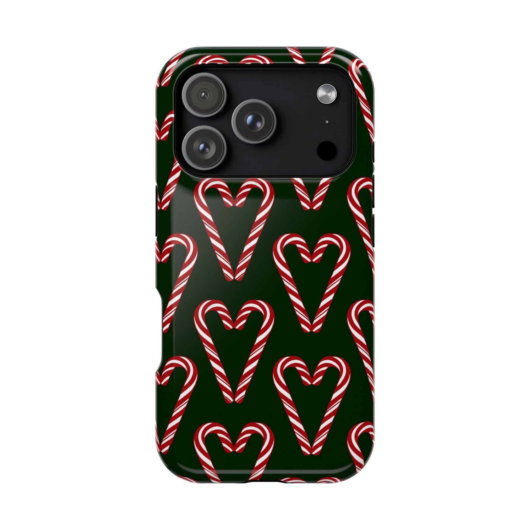 Candy Cane Heart MagSafe Impact-Resistant iPhone Case  Shamo's iPhone 17 Pro / Glossy