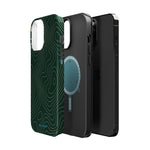 Topographic Green Magnetic Impact-Resistant iPhone Case | MagSafe compatible  Shamo's