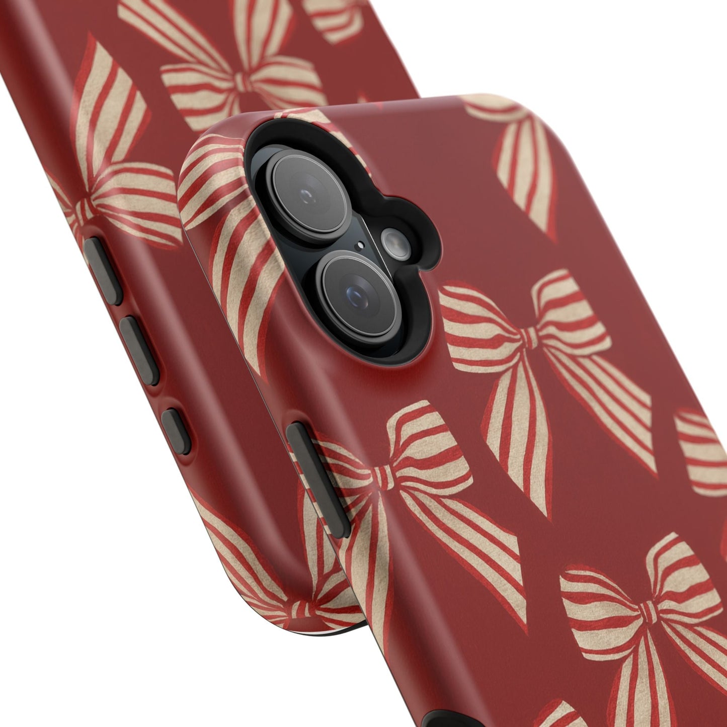 Holiday Red Bow iPhone Case — Impact‑Resistant iPhone Cover with MagSafe compatibility