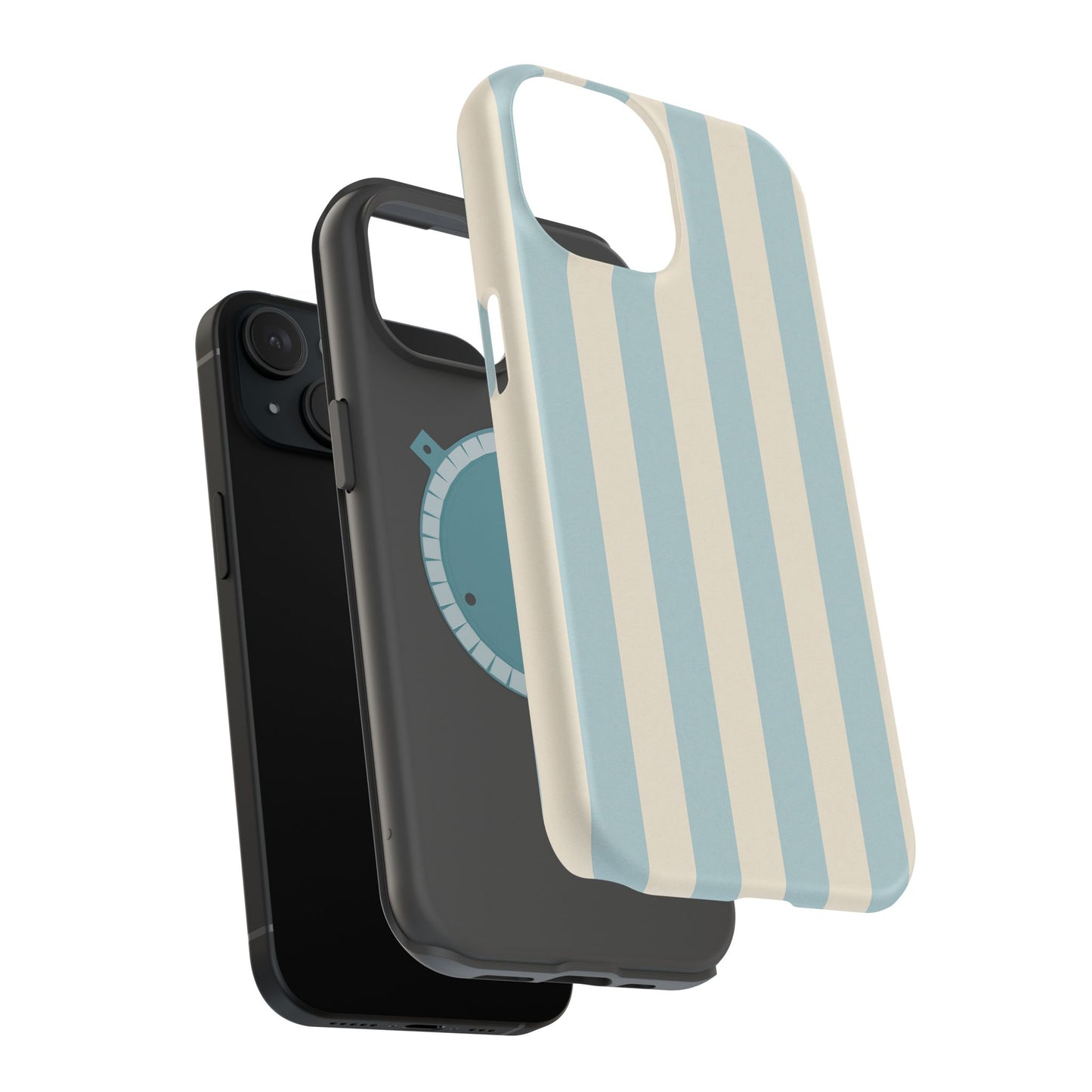 Blue Strips Pattern iPhone Case Compatible with MagSafe