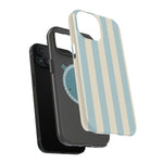 Blue Strips Pattern iPhone Case Compatible with MagSafe - Shamo's