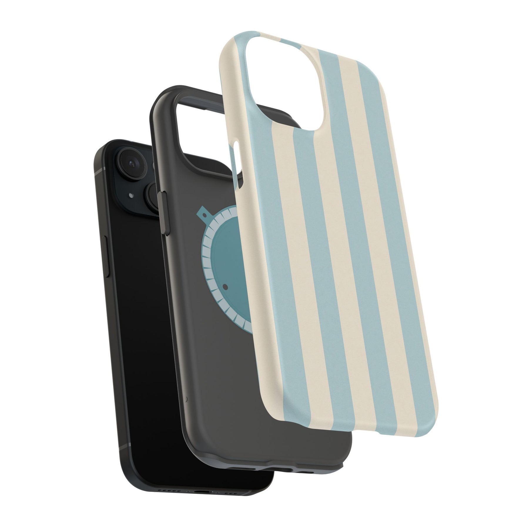 Blue Strips Pattern iPhone Case Compatible with MagSafe - Shamo's