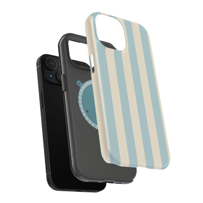 Blue Strips Pattern iPhone Case Compatible with MagSafe