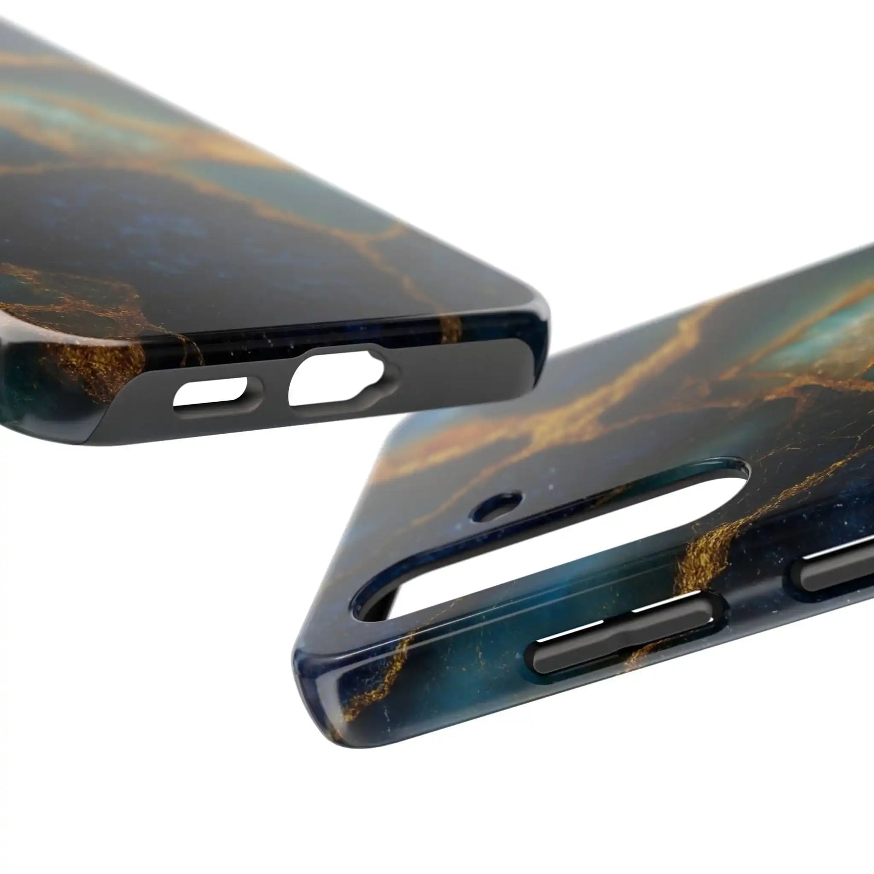 Blue Gold Agate Tough Phone Case Marble Stone Design  Shamo's
