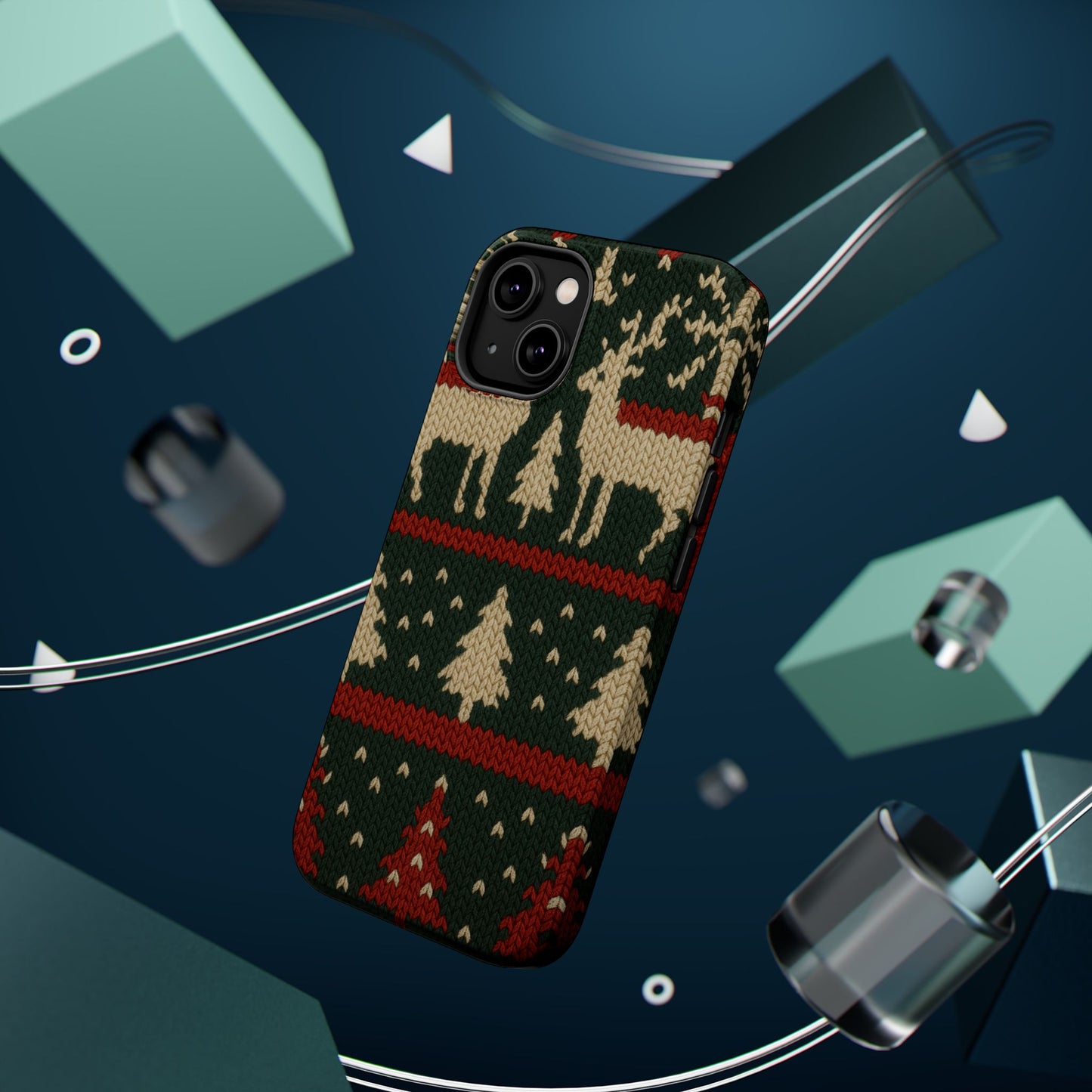 Holiday Reindeer Knit iPhone Case | compatible with MagSafe