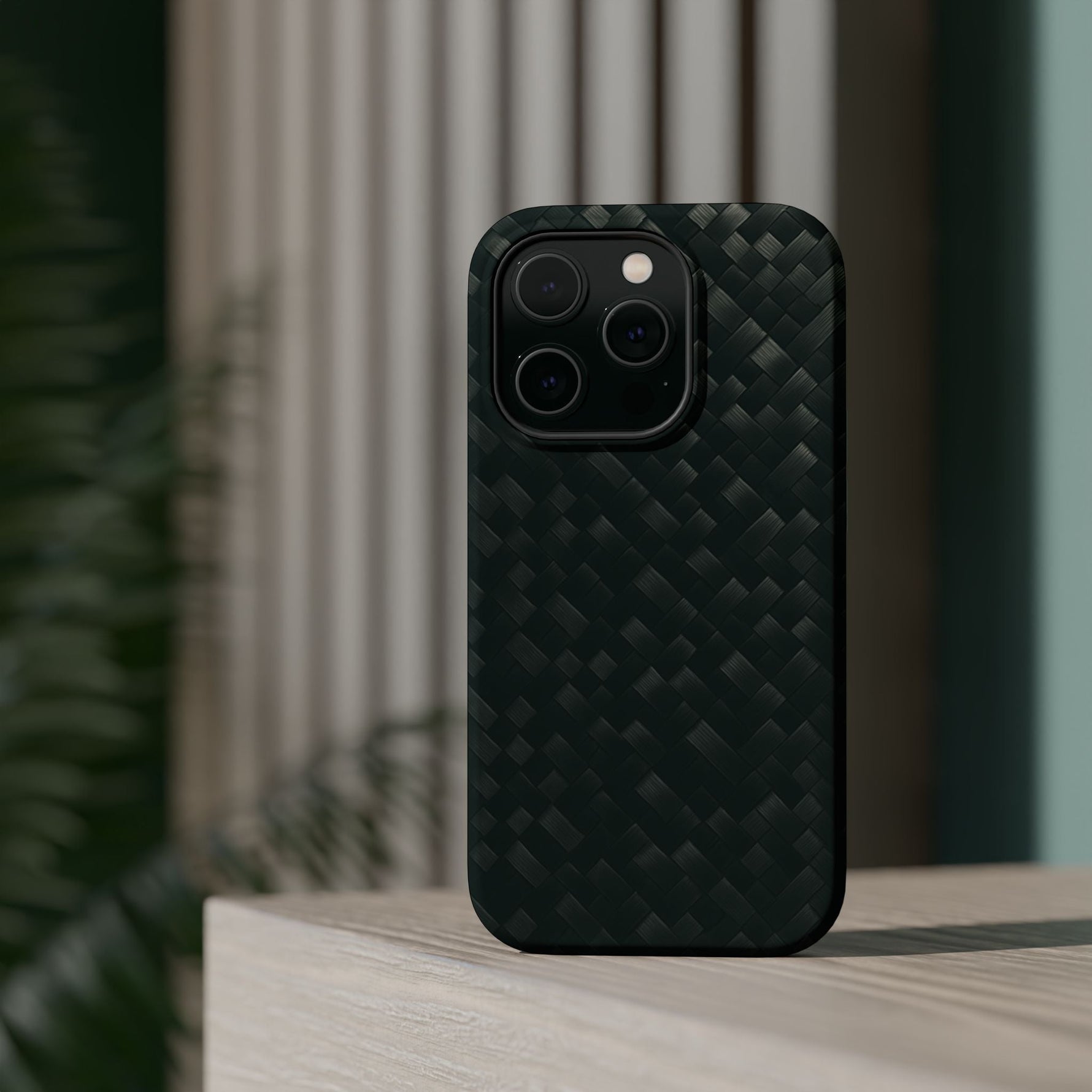 Dark Carbon Fiber Texture Magnetic Impact-Resistant iPhone Case | MagSafe compatible  Shamo's