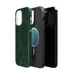 Topographic Green Magnetic Impact-Resistant iPhone Case | MagSafe compatible  Shamo's