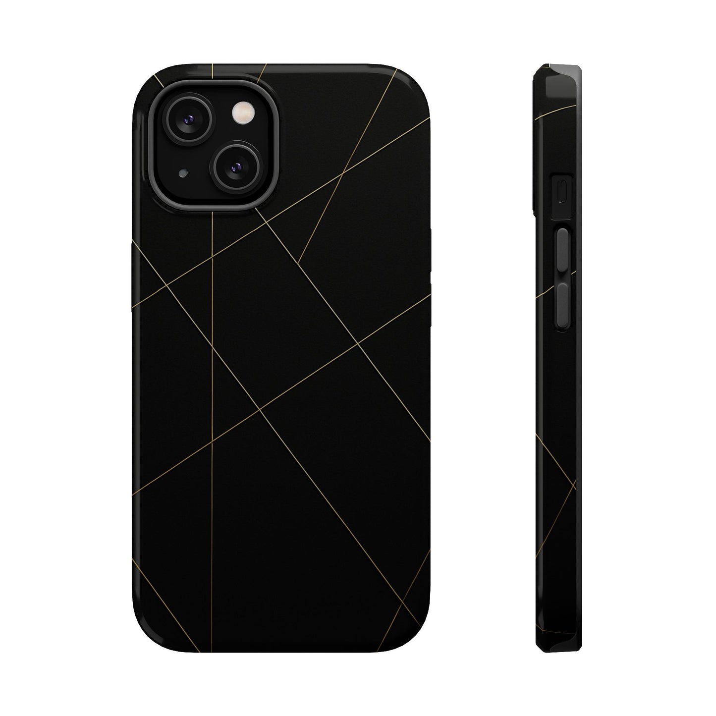 Black Geometric Design iPhone Case | MagSafe  Shamo's iPhone 14 / Glossy