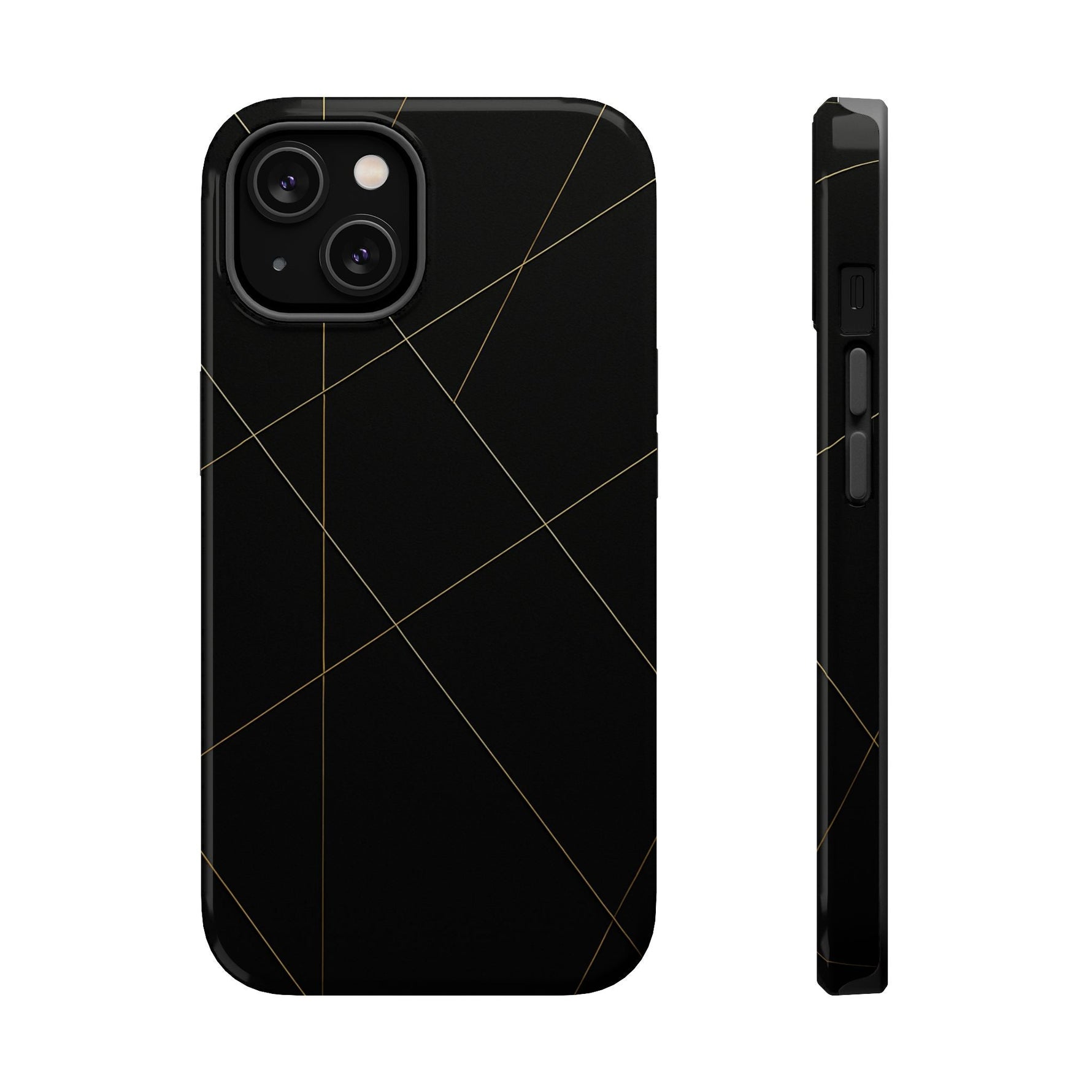Black Geometric Design iPhone Case | MagSafe  Shamo's iPhone 14 / Glossy
