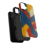 Abstract Brushstroke Tough Phone Case — Colorful Red, Blue & Yellow Protective Cover  Shamo's