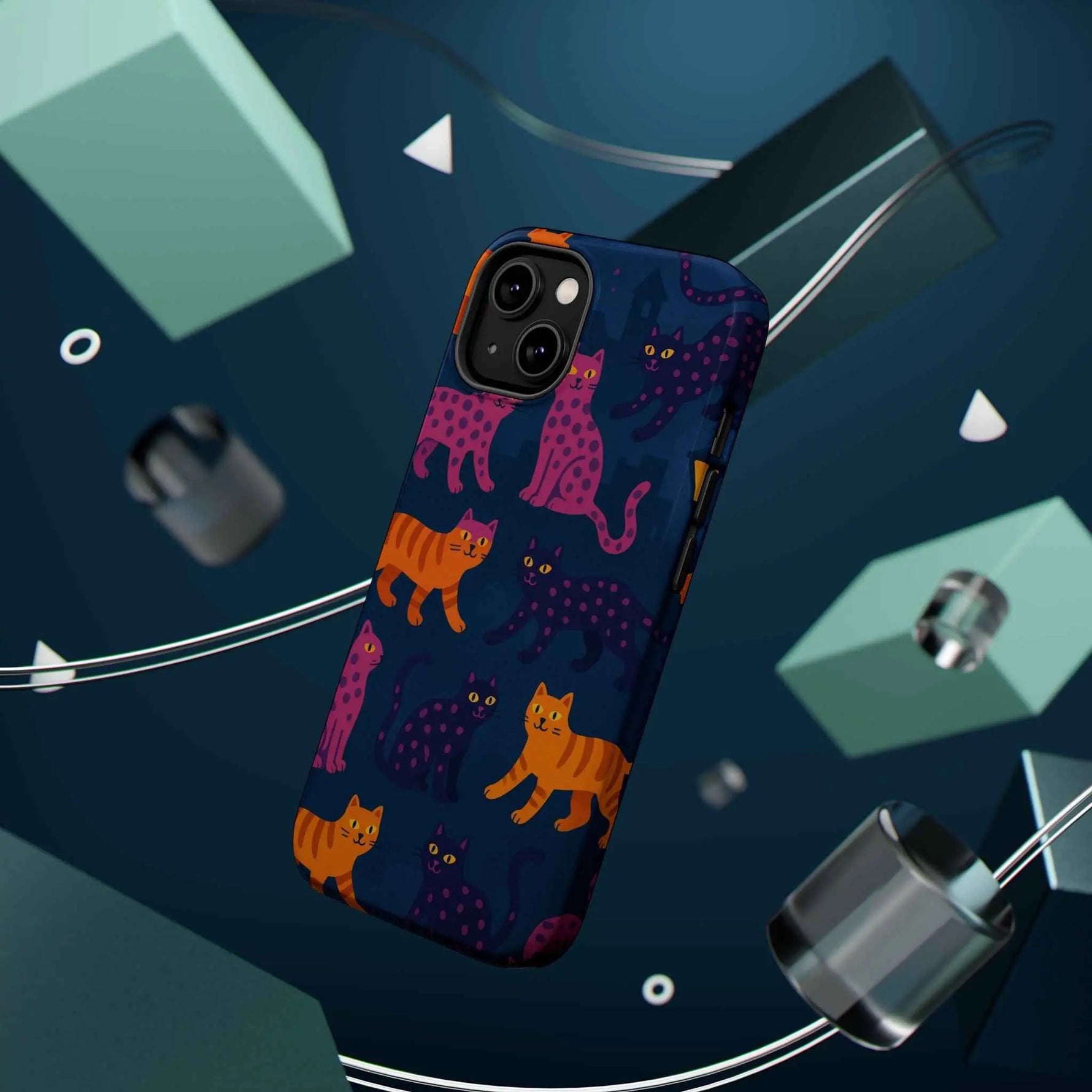 Colorful Cat Phone Case - MagSafe Impact-Resistant