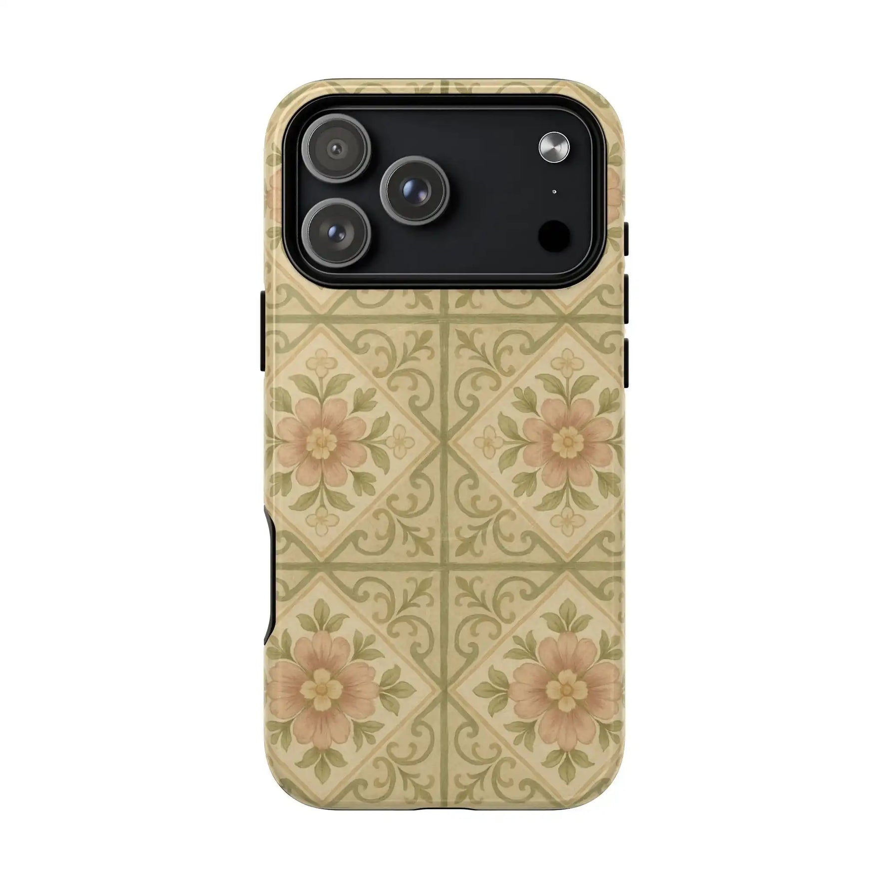 Vintage Rustic Foral Tiles iPhone Case | MagSafe - iPhone 17 Pro Max / Glossy - Shamo's